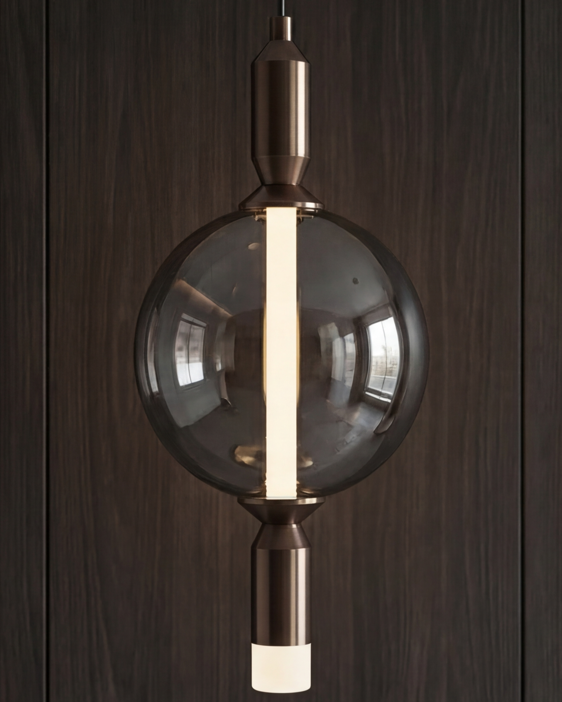 Smoked Sphere Beam Pendant Light 