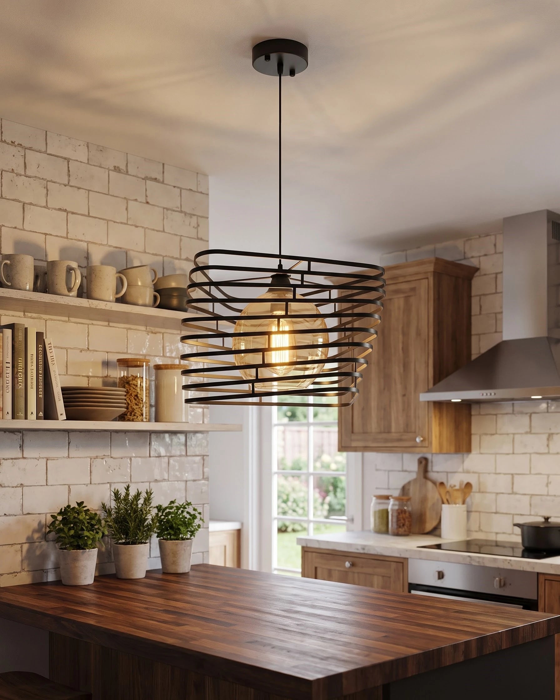 Twisted Cage Pendant Light 