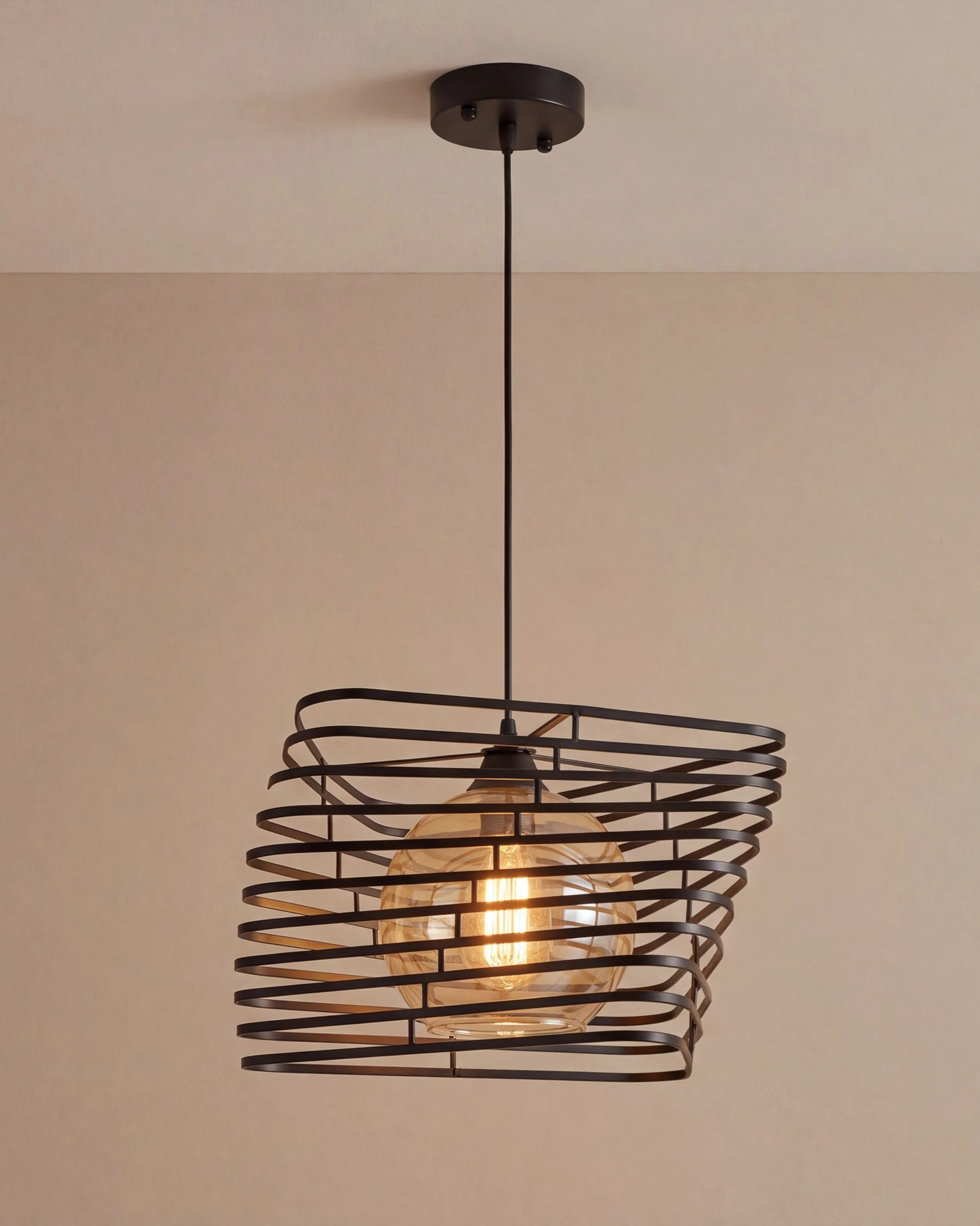 Twisted Cage Pendant Light 