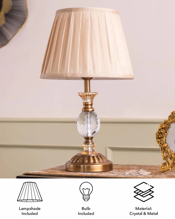 Classic Crystal & Metal Table Lamp
