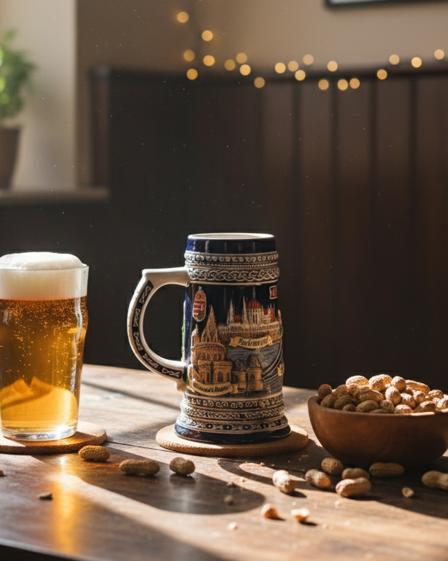 Budapest Skyline Vintage Stein Beer Mug 