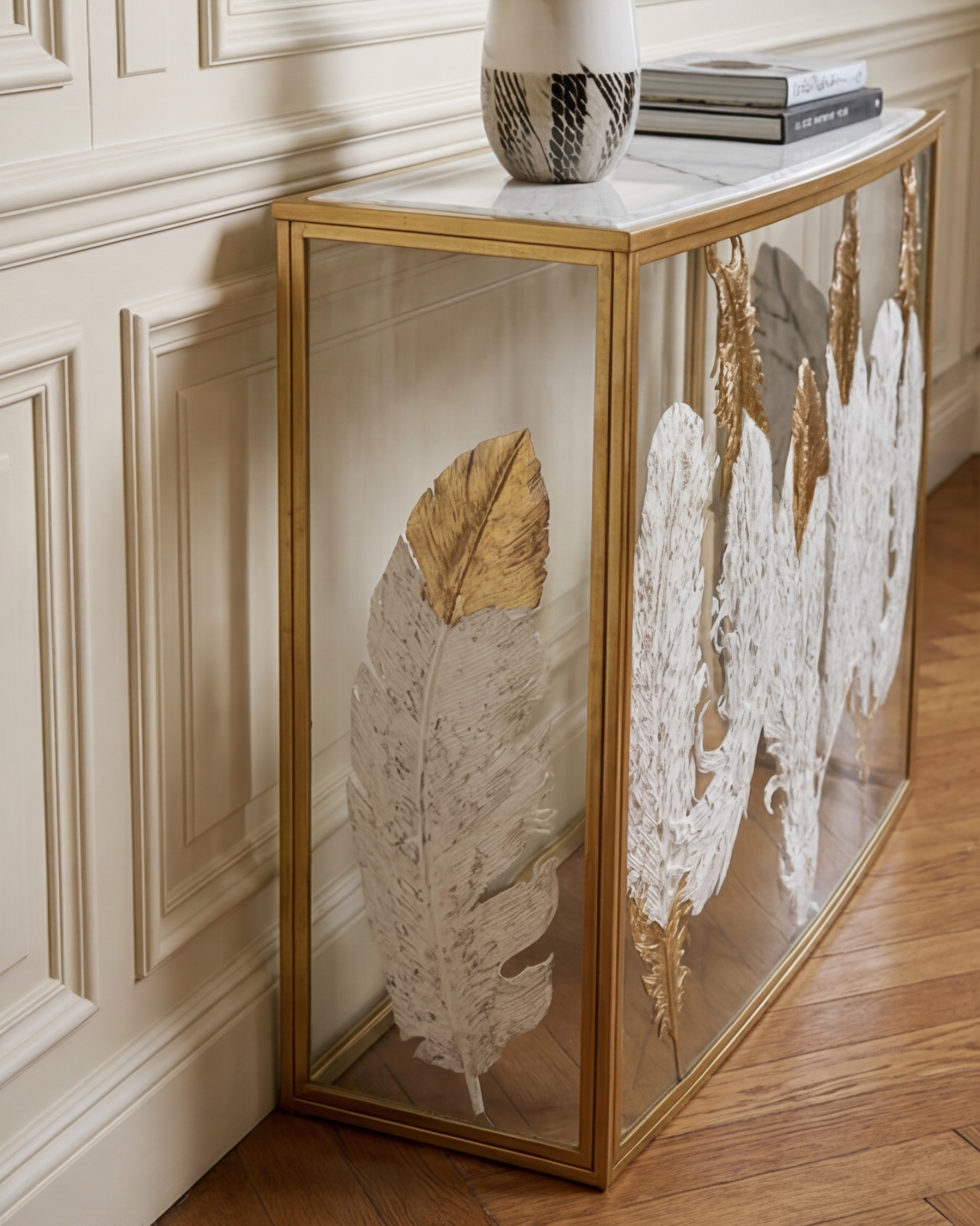 Ivory Plume Luxe Console Table 