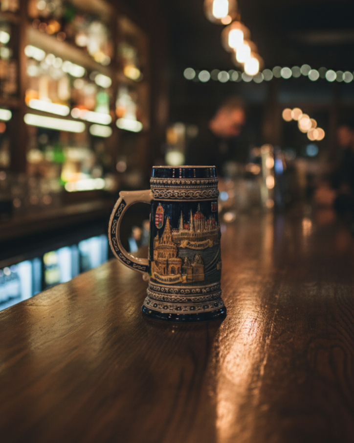 Budapest Skyline Vintage Stein Beer Mug 