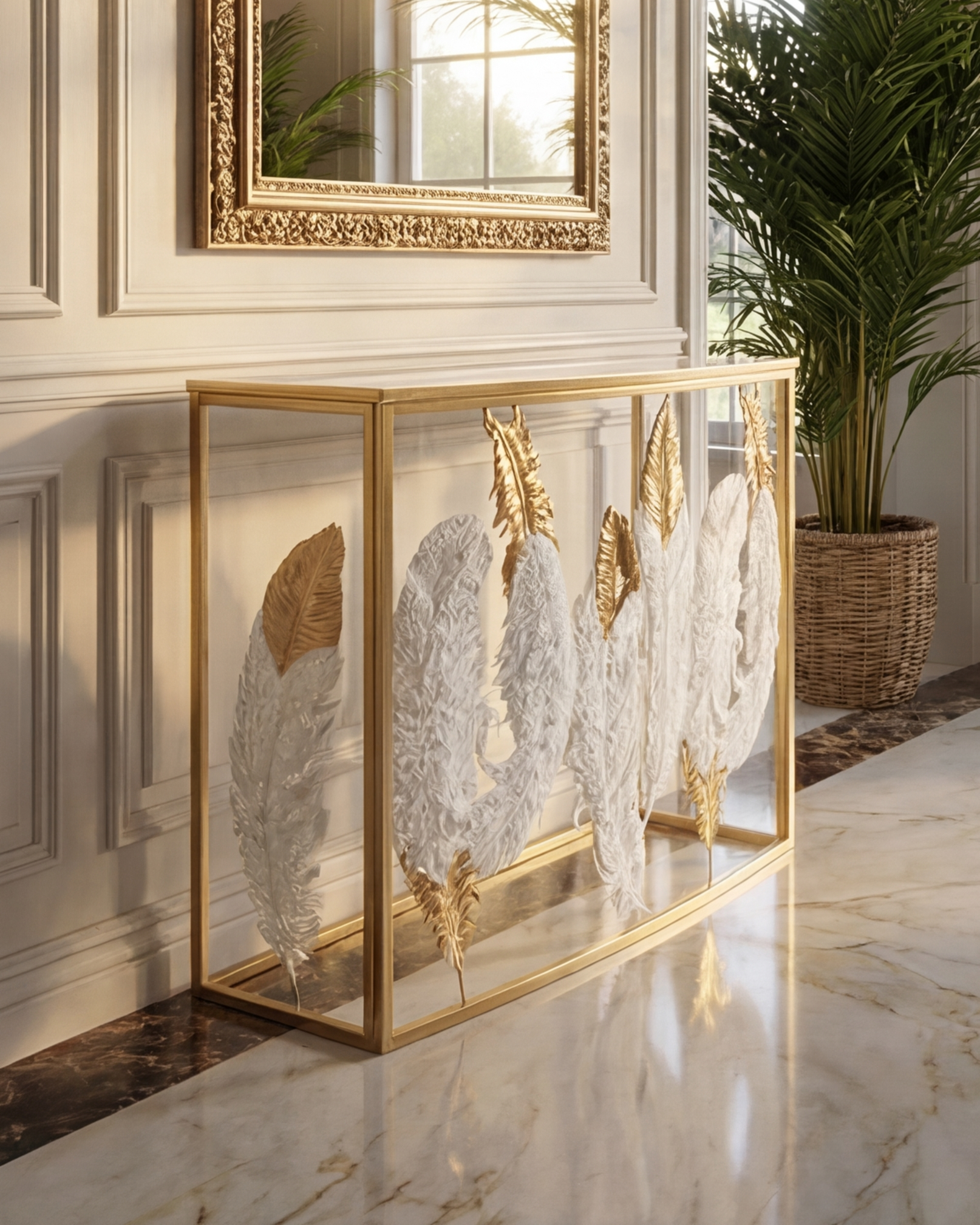 Ivory Plume Luxe Console Table 