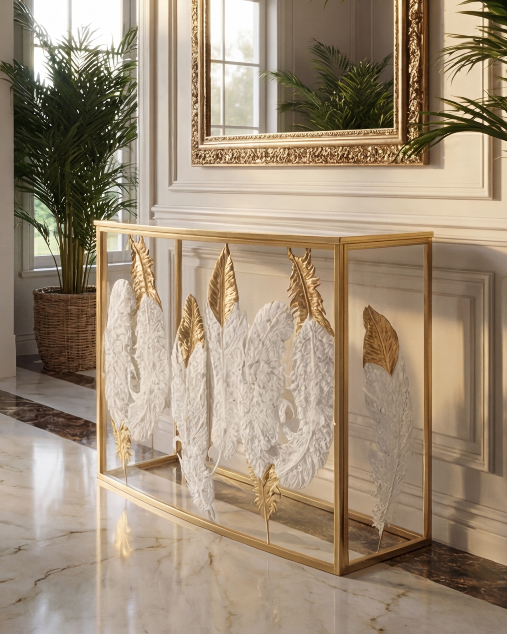 Ivory Plume Luxe Console Table 