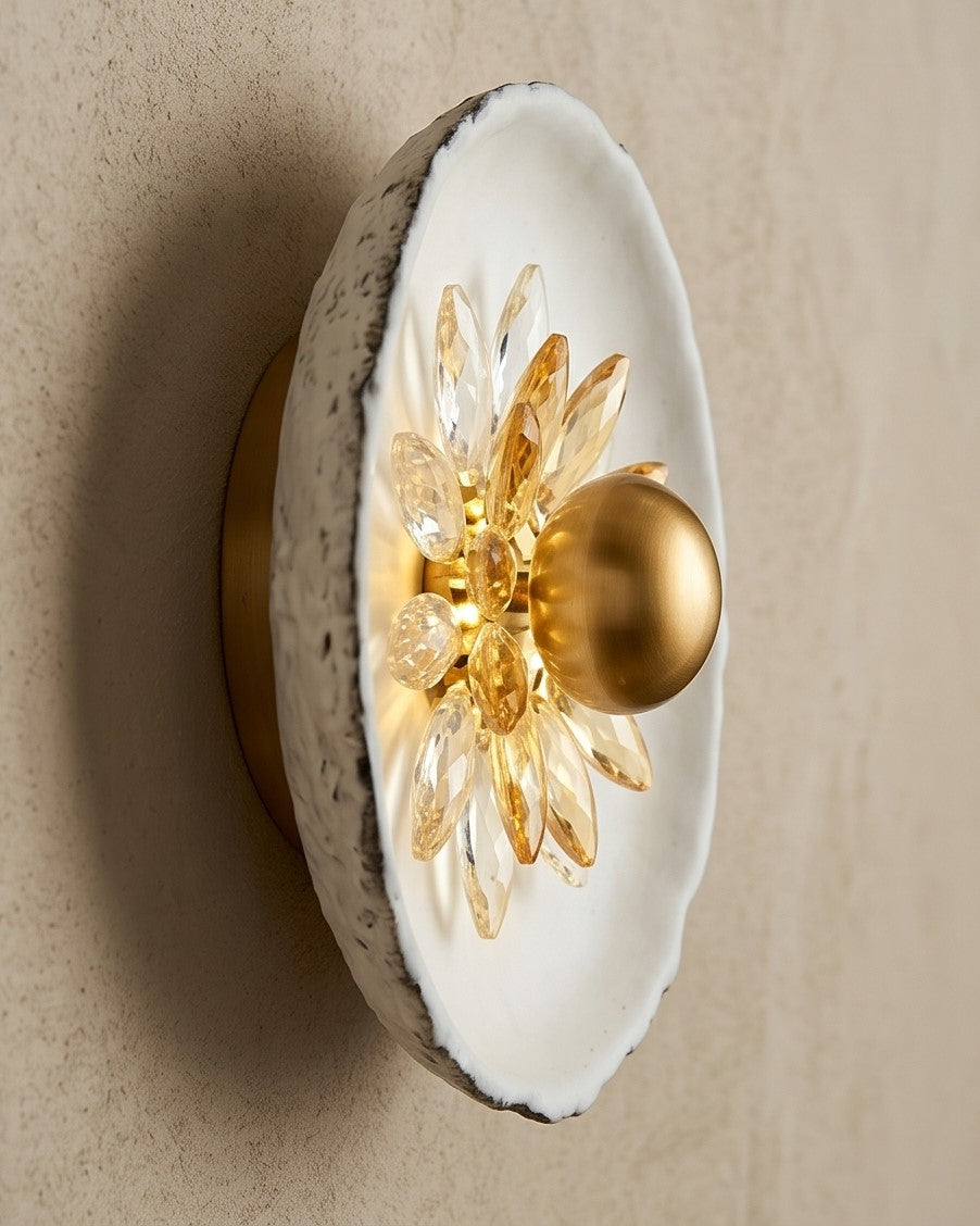 Floral Radiance Wall Light - White 