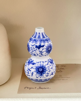 Blue & White Lotus Double Gourd Mini Vase 
