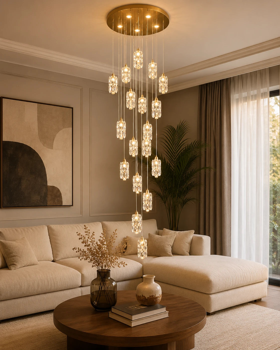 Crystal Cluster Spiral Chandelier 
