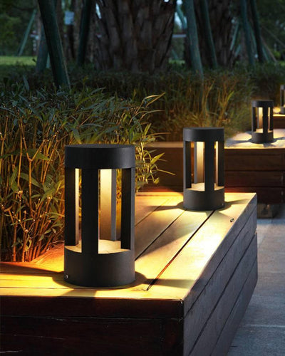 Round Column LED Garden Bollard Light - Small 