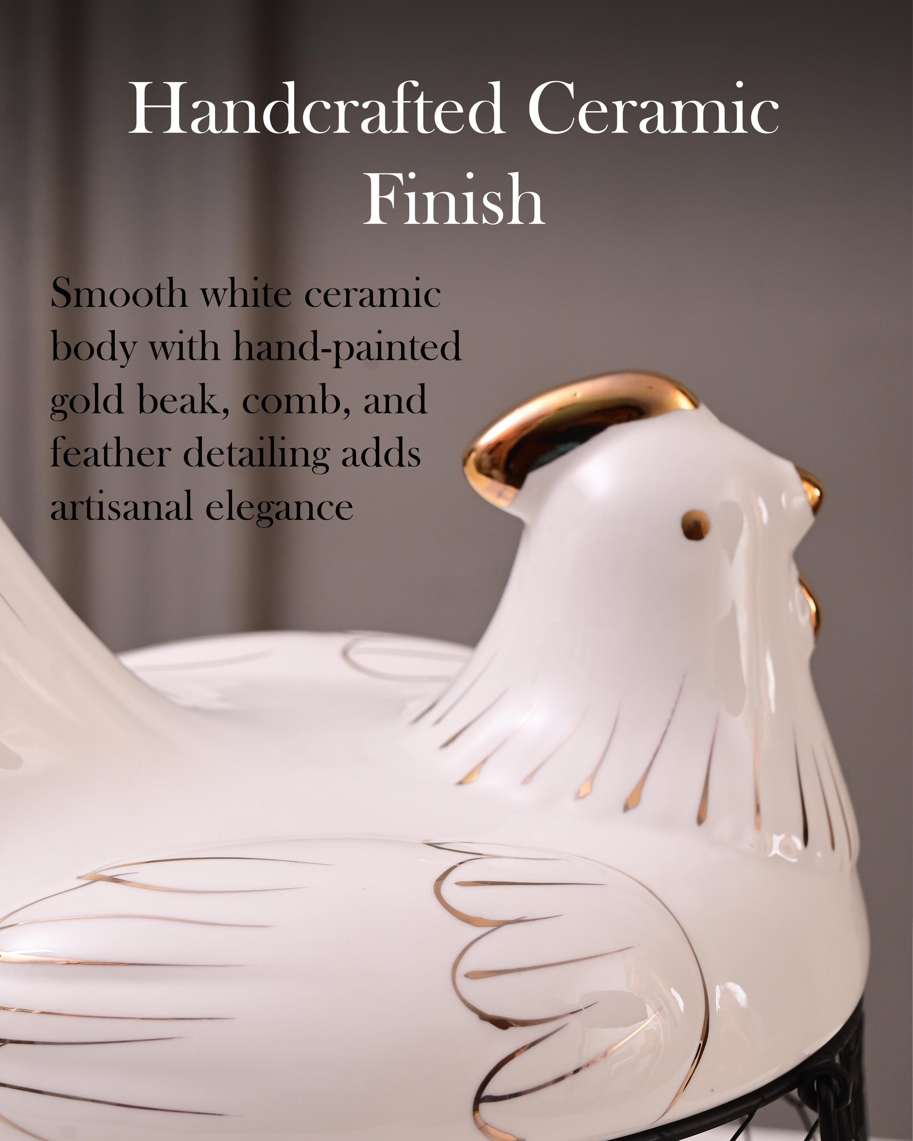 Rooster Egg Basket - White 