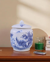 Blue and White Landscap Ginger Jar 