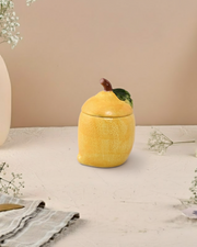 Lemon Citrus Ceramic Jar With Lid