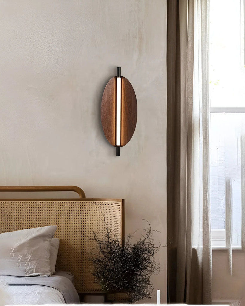 Elongated Wooden Glow Wall Sconce - Small 