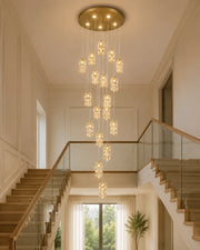 Crystal Cluster Spiral Chandelier - 18 Lights