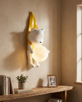 Cuddle Bear Moon Wall Light - Yellow 