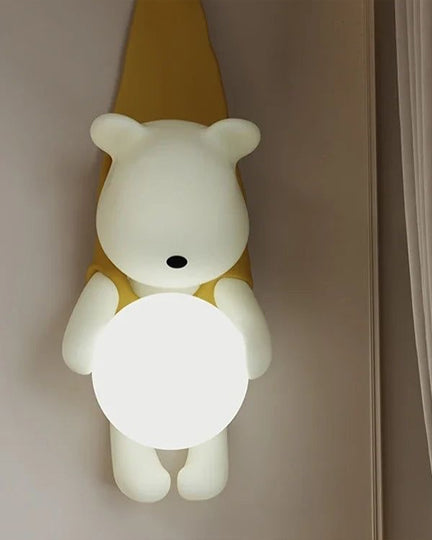 Hanging Bear Wall Light - Yellow 