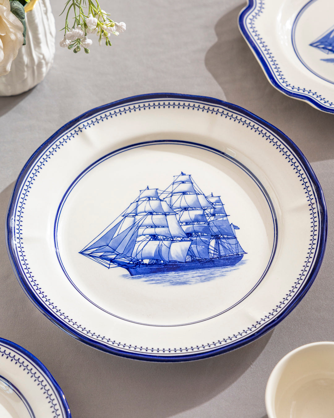 Blue Clipper Ship Dinner plate 