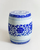 Royal Indigo Floral Garden Stool 