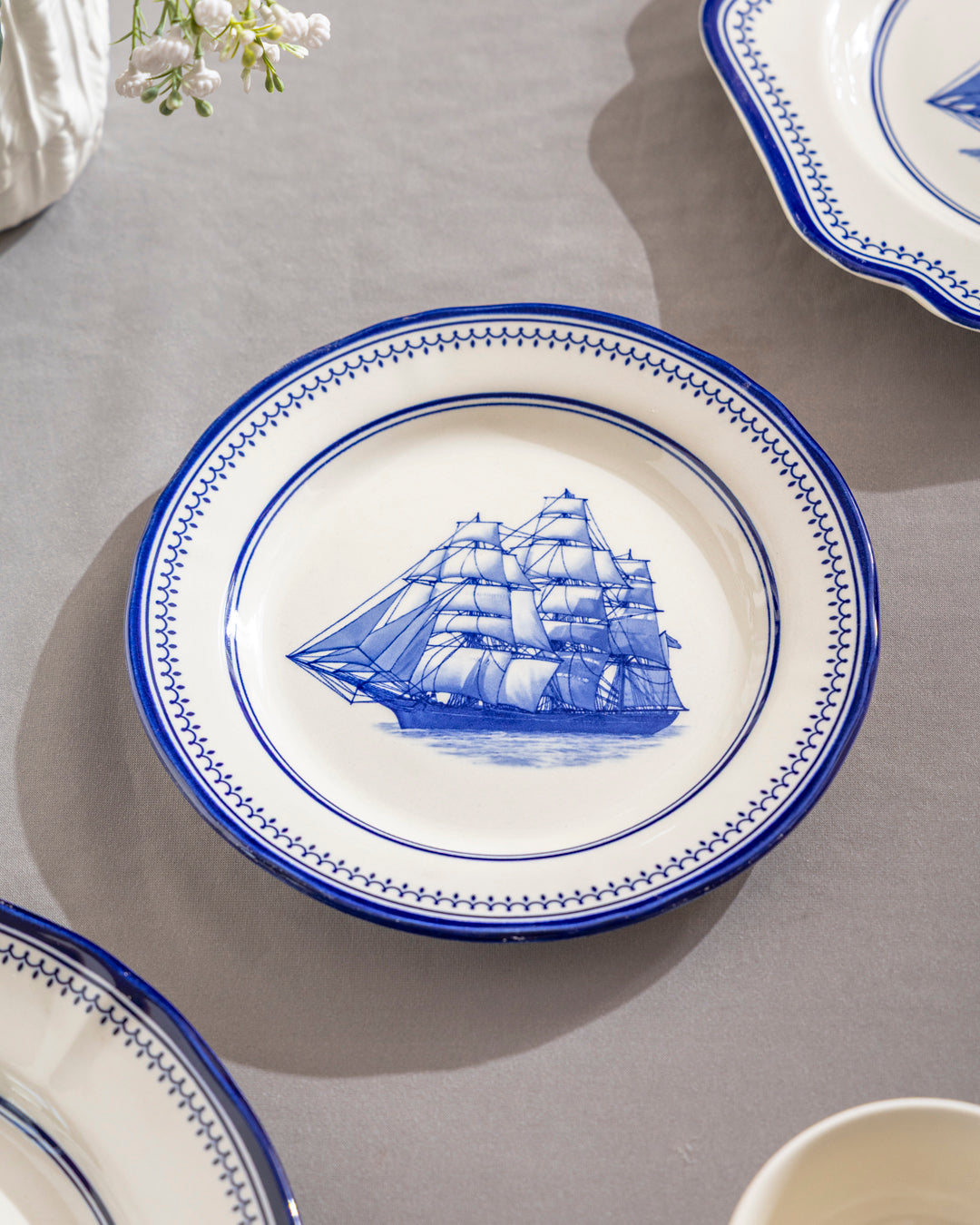 Blue Clipper Ship Quarter plate 