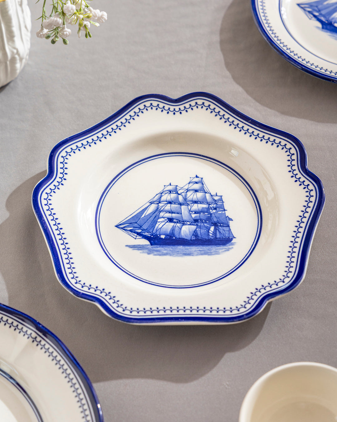 Blue Clipper Ship Platter 