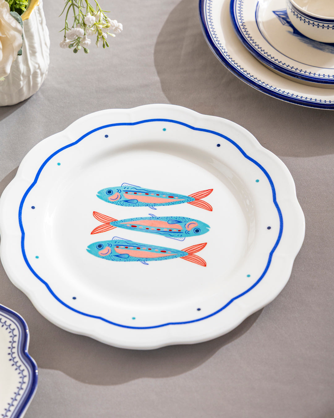Ocean Fish Scallop Dinner Plate 