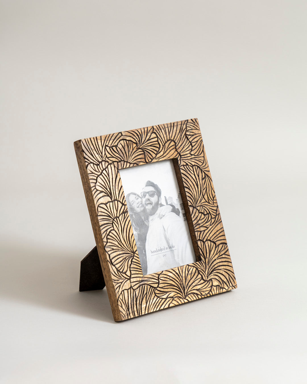 Golden Bloom Carved Photo Frame 