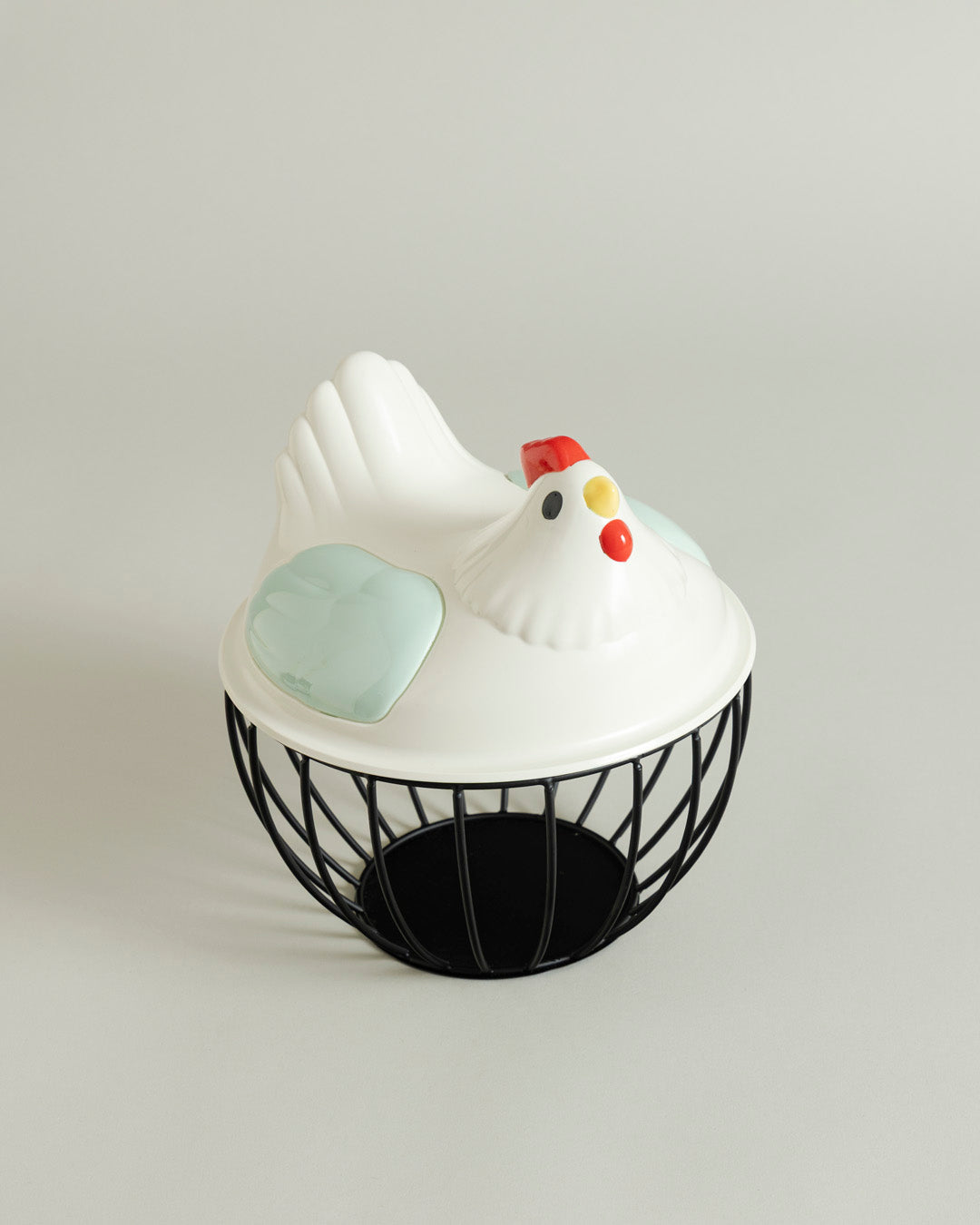 Rooster Egg Basket - Green Wings