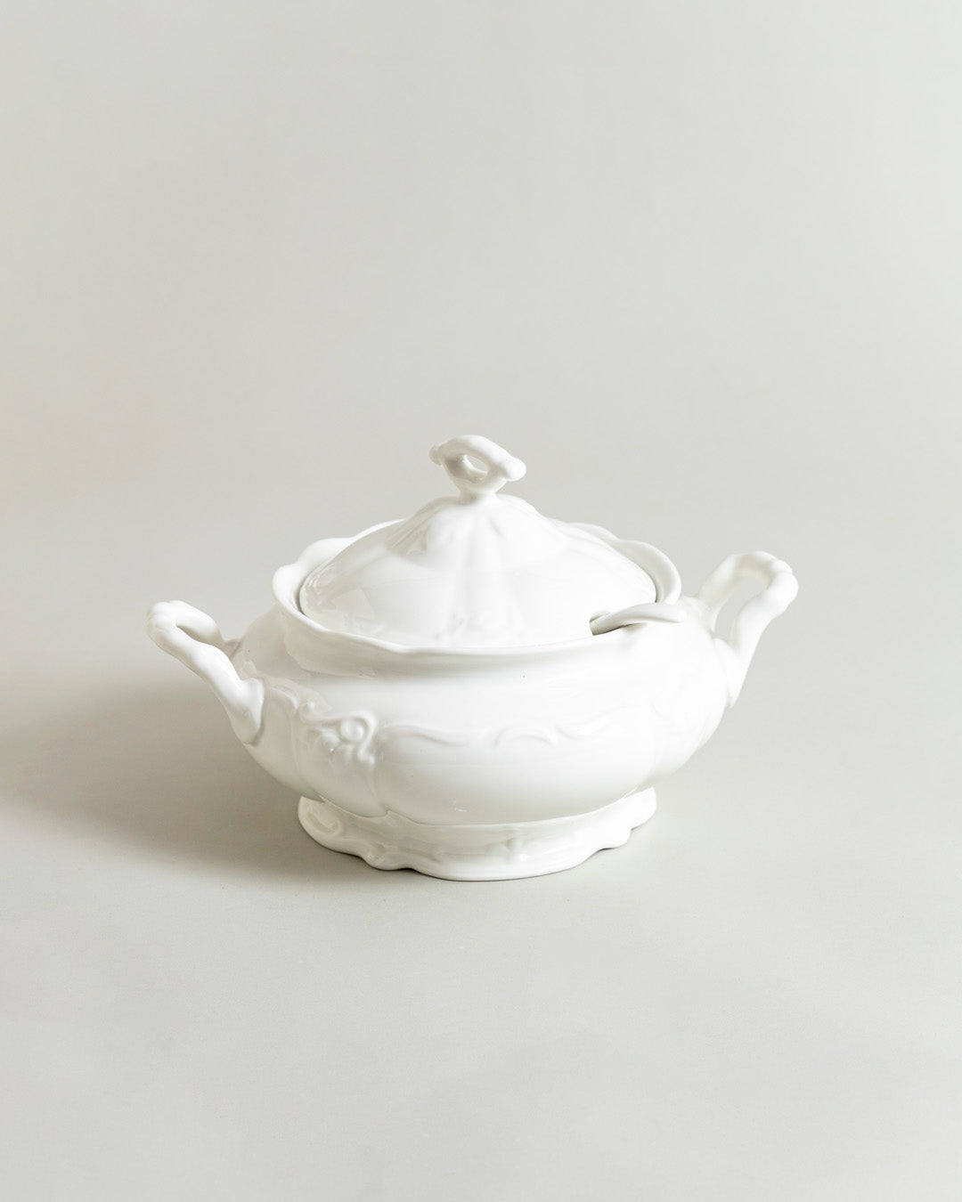 Ornate Covered Casserole With Serving Spoon 
