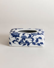 Blue Floral Vine Rectangular Tissue Holder
