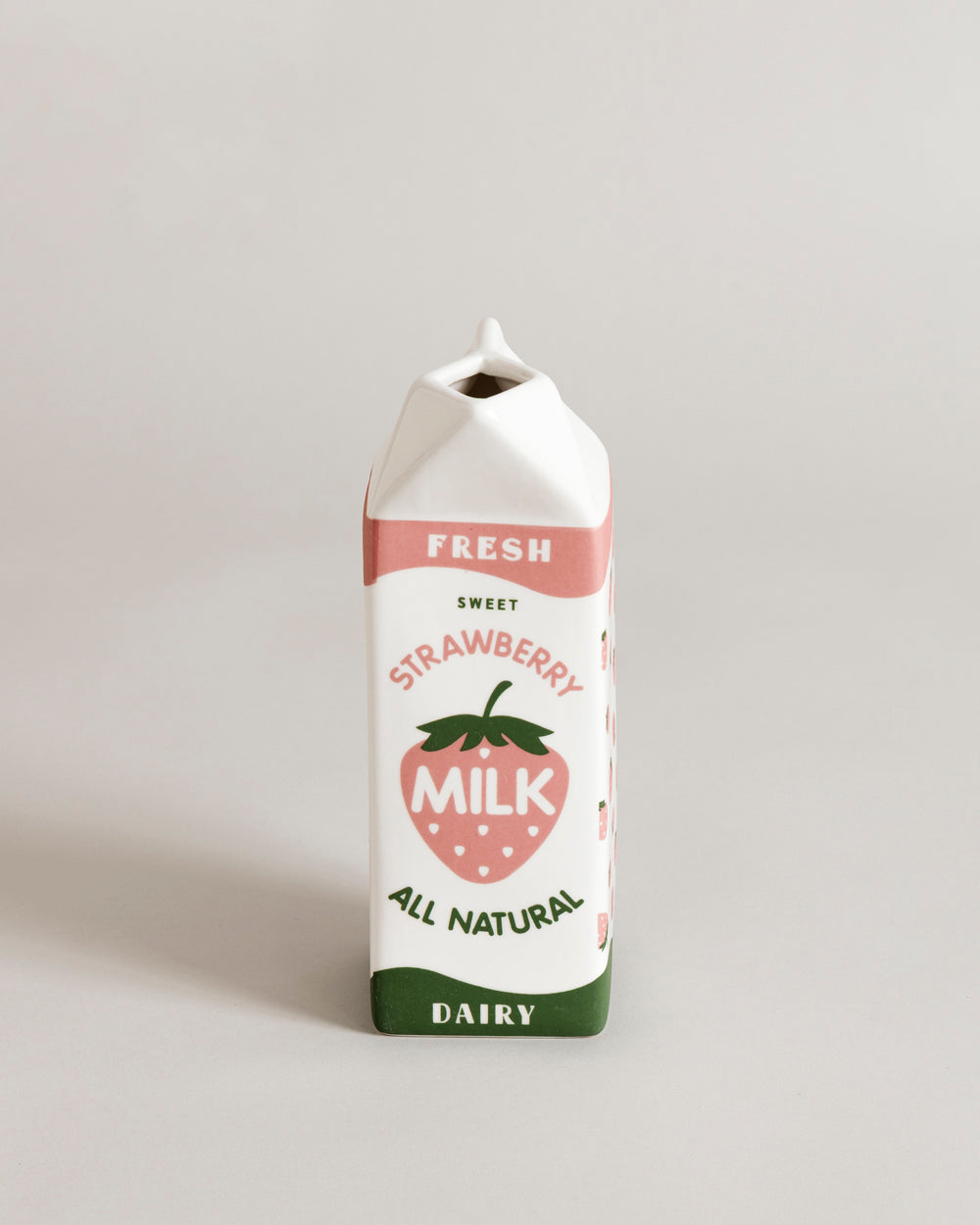 All Natural Strawberry Juice Ceramic Carton Vase