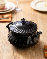 Midnight Ribbed Casserole With Lid 