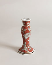 Floral Elegance Tapered Candle Stand - Red