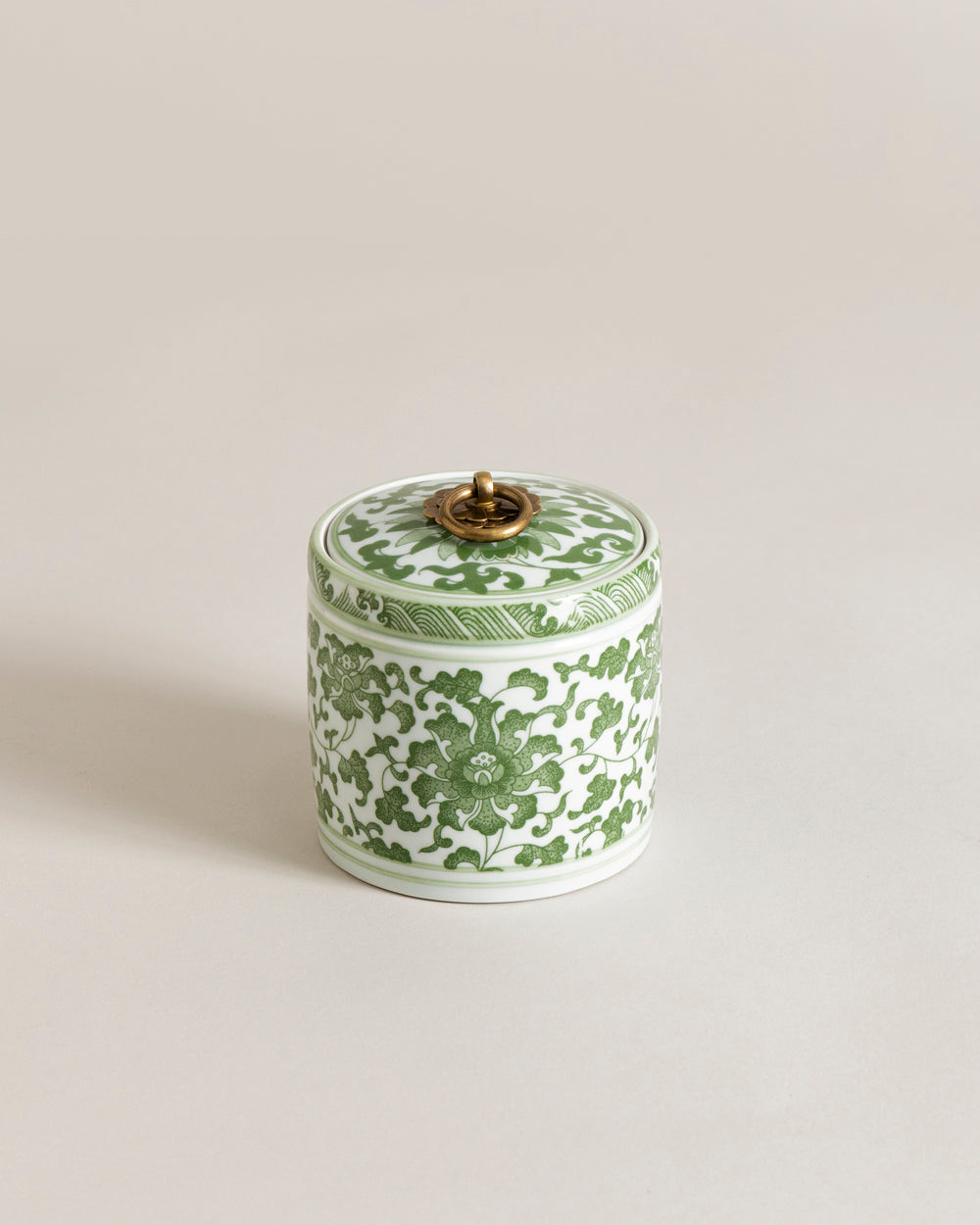 Sage Green Chinoiserie Storage Jar