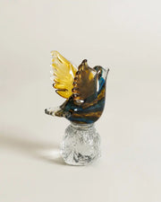 Golden Winged Glass Bird Figurine