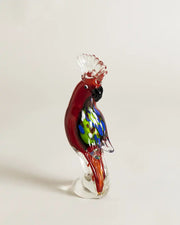 Murano-Style Artistic Glass Parrot Figurine