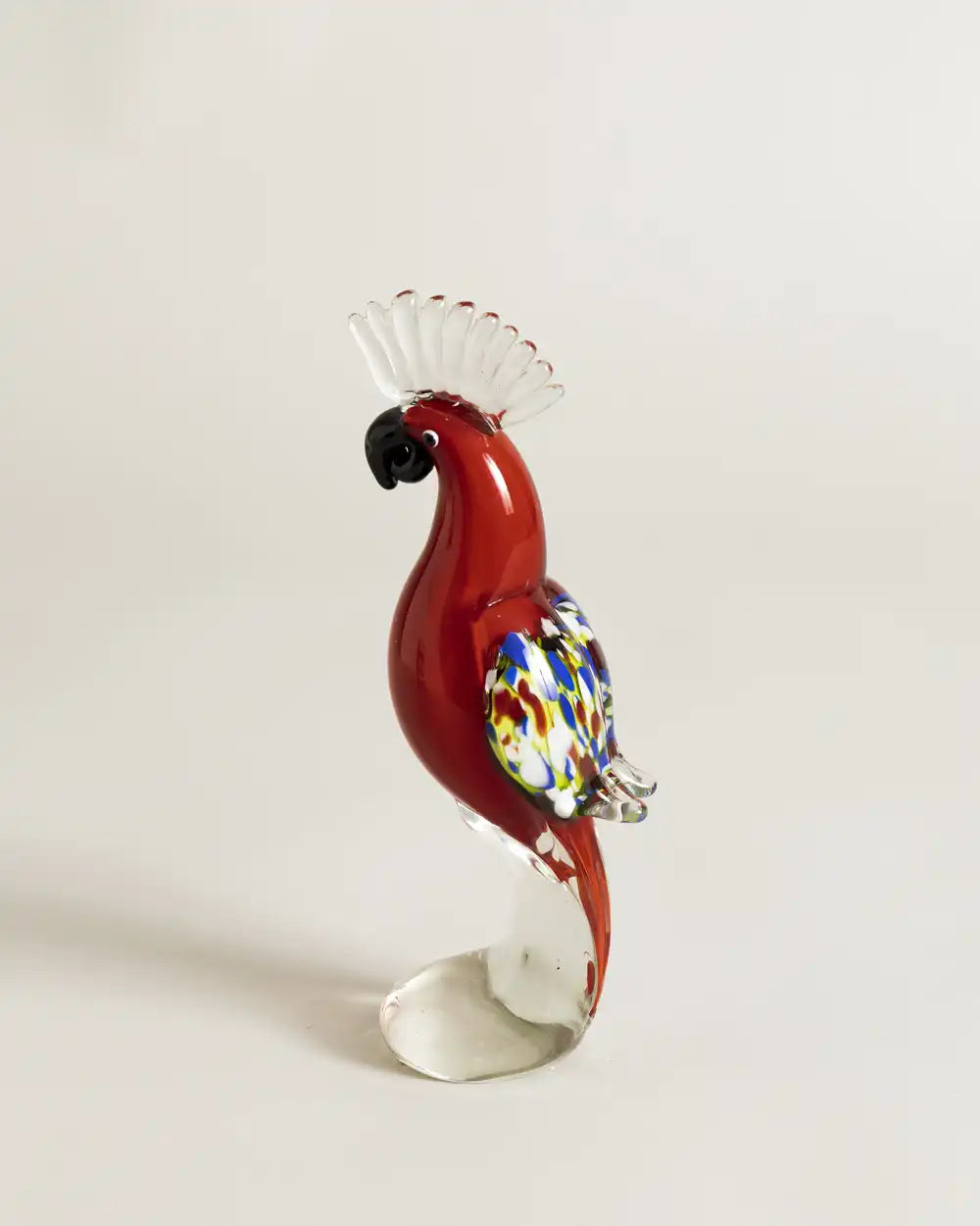 Royal Red Parrot Glass Figurine