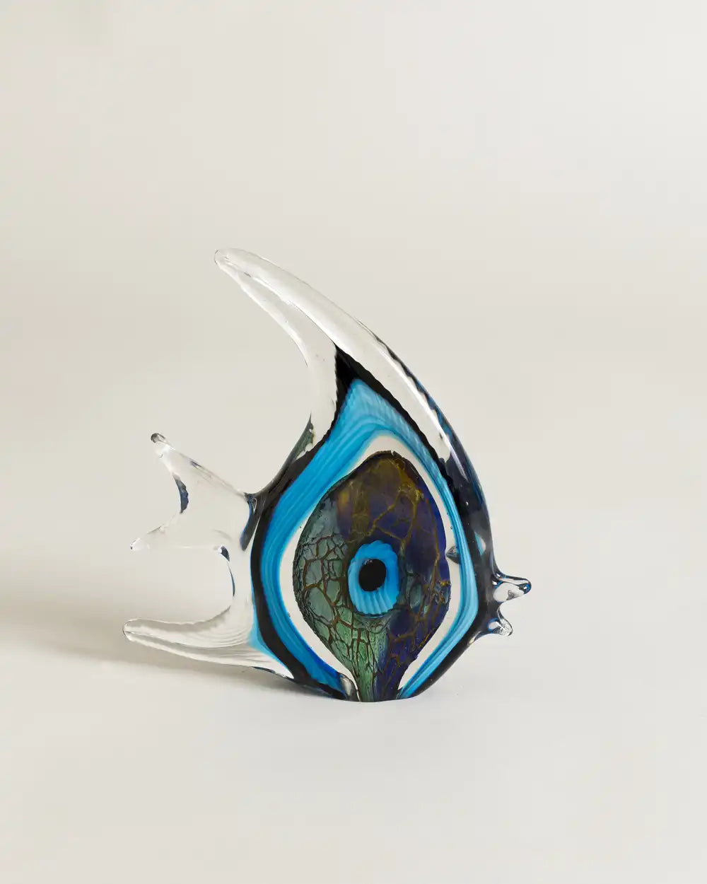 Ocean Angelfish Artistic Glass Figurine - Blue