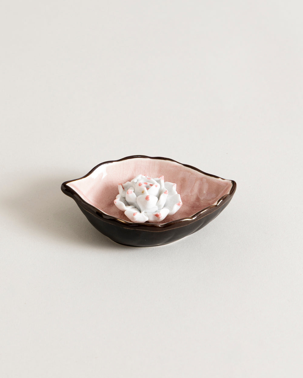 Lotus Bliss Bodhi Leaf Incense Holder Pink- Small