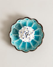 Lotus Bloom Ceramic Incense Holder - Sky Blue