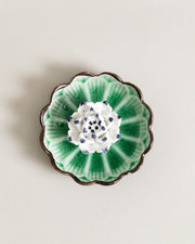 Lotus Bloom Ceramic Incense Holder - Green