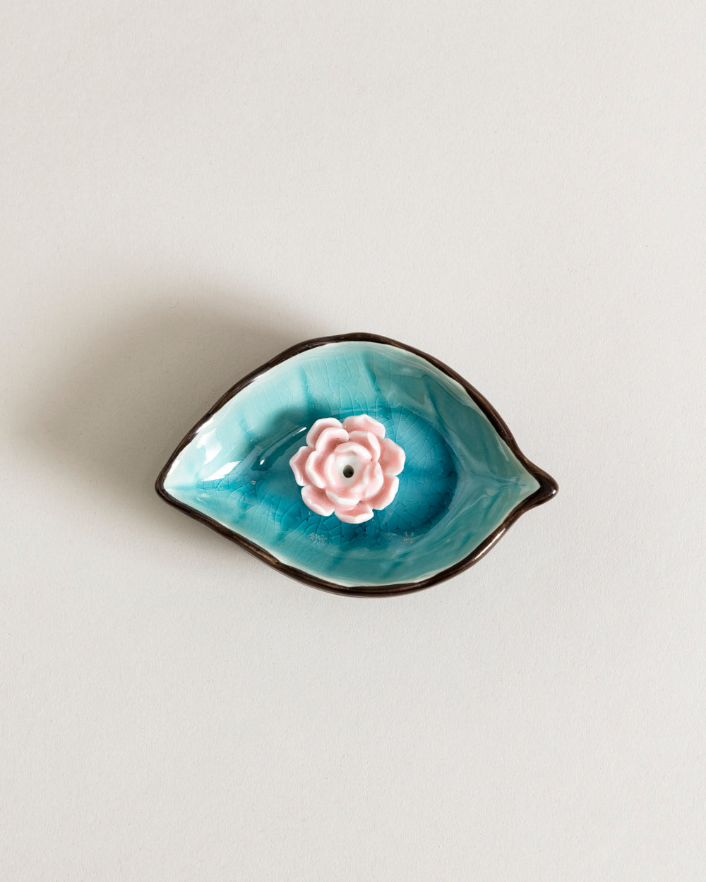 Lotus Bliss Bodhi Leaf Incense Holder SkyBlue - Small