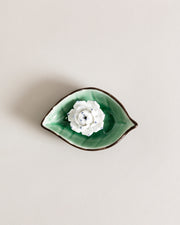 Lotus Bliss Bodhi Leaf Incense Holder Green- Small
