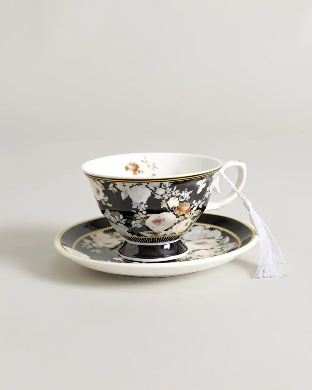 The Midnight Botanical Cup & Saucer