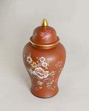 Royal Crimson Blossom Temple Jar - Large