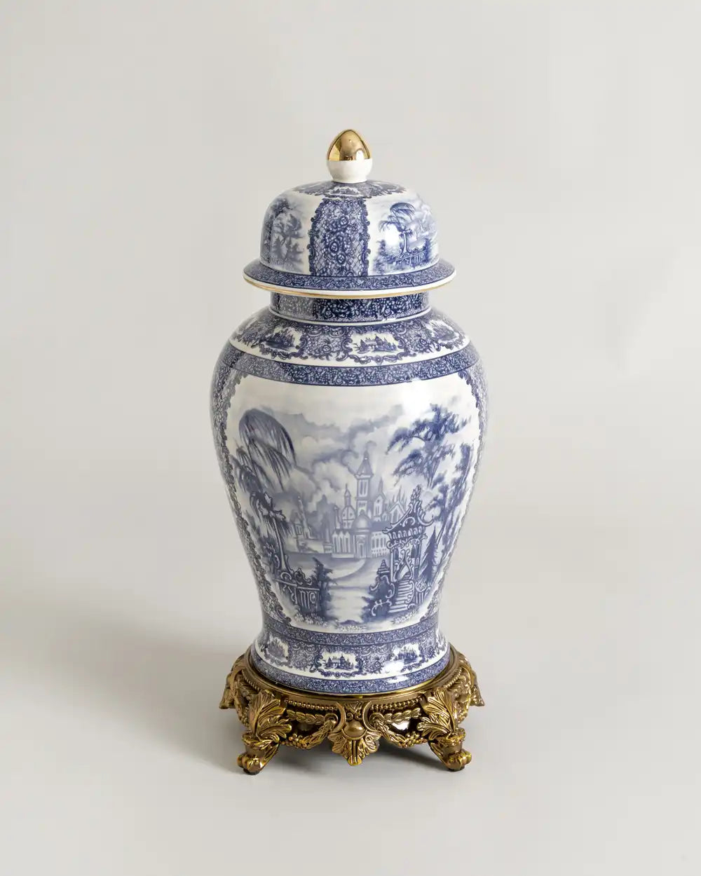 'Toile de Jouy' Victorian Ornamental Temple Jar - Small