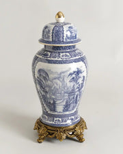 'Toile de Jouy' Victorian Ornamental Temple Jar - Large