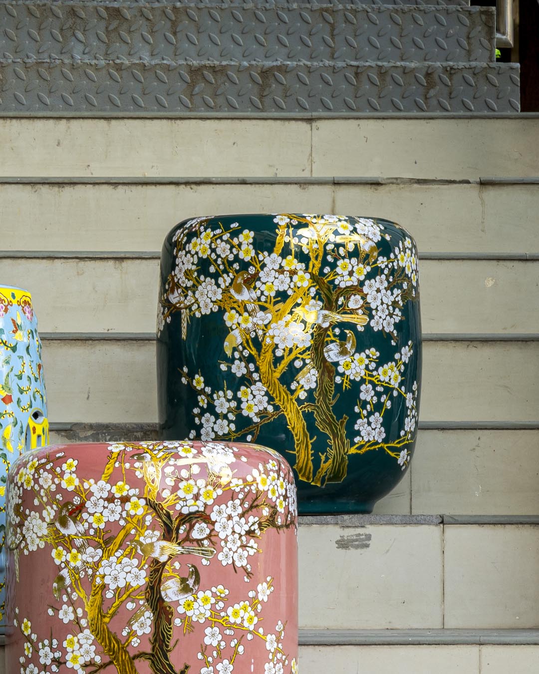 Sakura Blossom Garden Stool - Green 