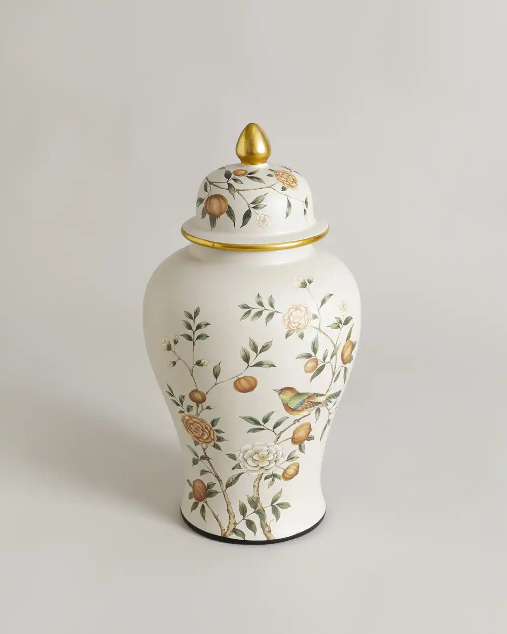 Elegant Botanical Garden Temple Jar - Large