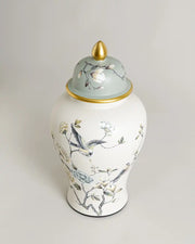 Blossom & Crane Hand Painted Temple Jar - Large