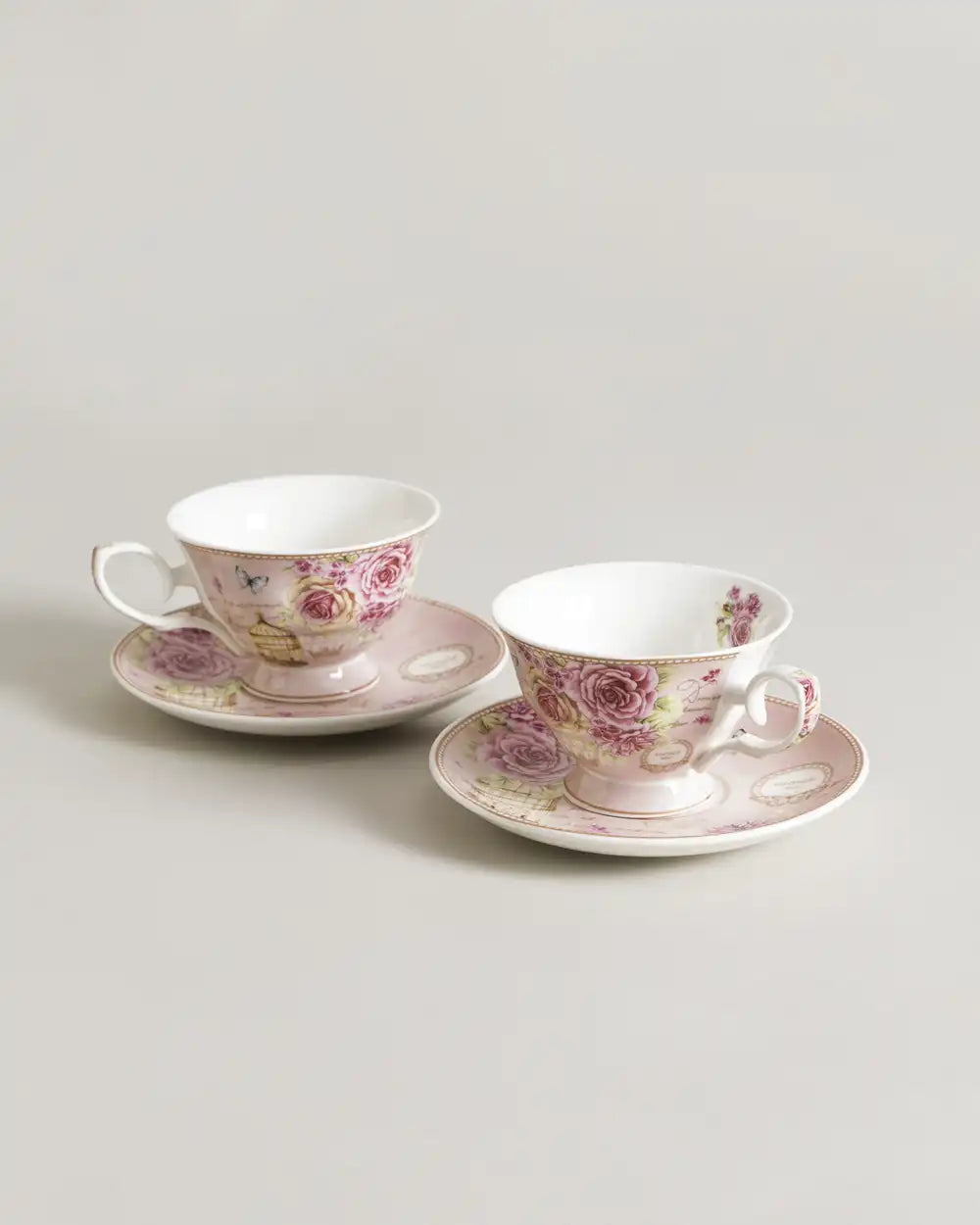 Enchanted Rosette Teacup & Saucer - Set of 2